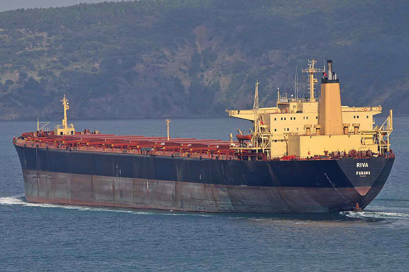 Illustrative photograph of the bulk carrier Riva in the Black Sea near Istanbul in 2010; it is not either ship struck off Bulgaria in October 2026.