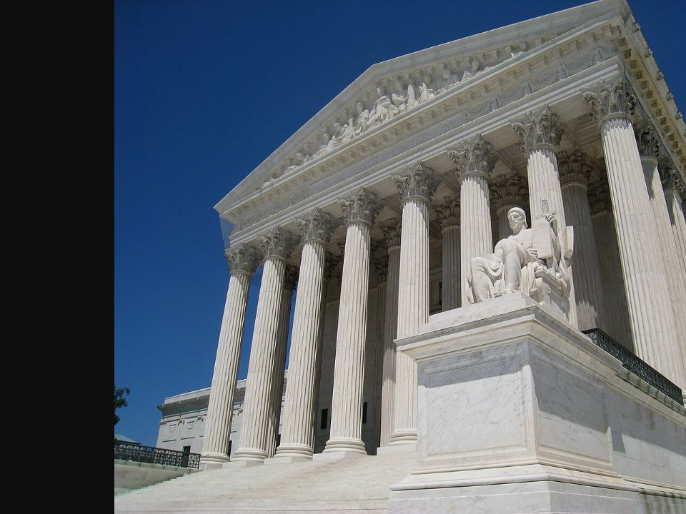Archival photograph of the U.S. Supreme Court building in Washington, D.C.; no justices are pictured