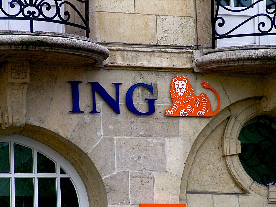 Archival 2008 photograph of an ING sign on a building, by R/DV/RS; illustrative only, not an Australian branch or a 2026 account notice.
