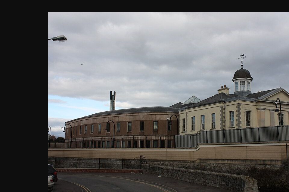 Archival photograph of Newry Courthouse, Northern Ireland, taken in 2010; this is not an image from the October 2026 sentencing.