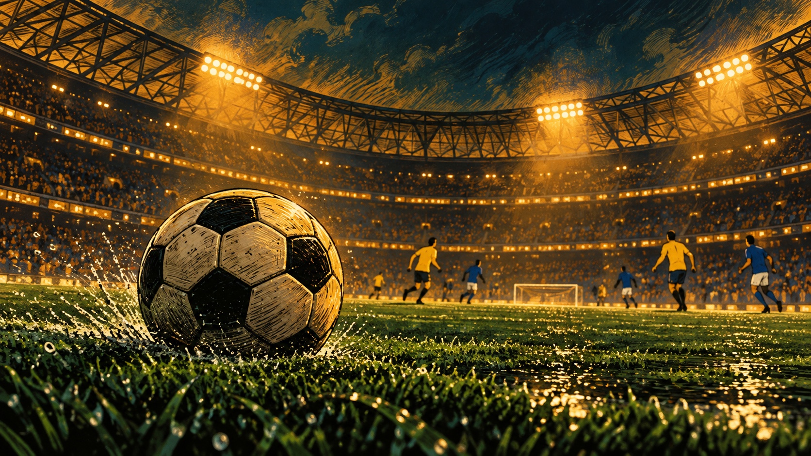 Editorial illustration: kolkata football friendly; a conceptual image, not a photograph of the event or actual people.